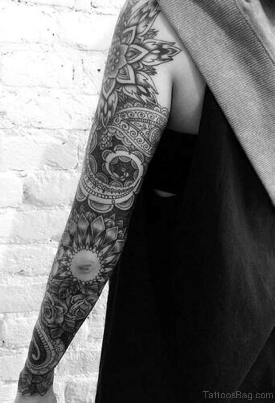 StylishMandala Tattoo On Full Sleeve
