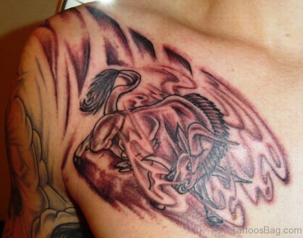 Sublime Bull Tattoo On Chest