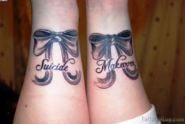 Suicide Makeover Bows Tattoos On Both Wrists