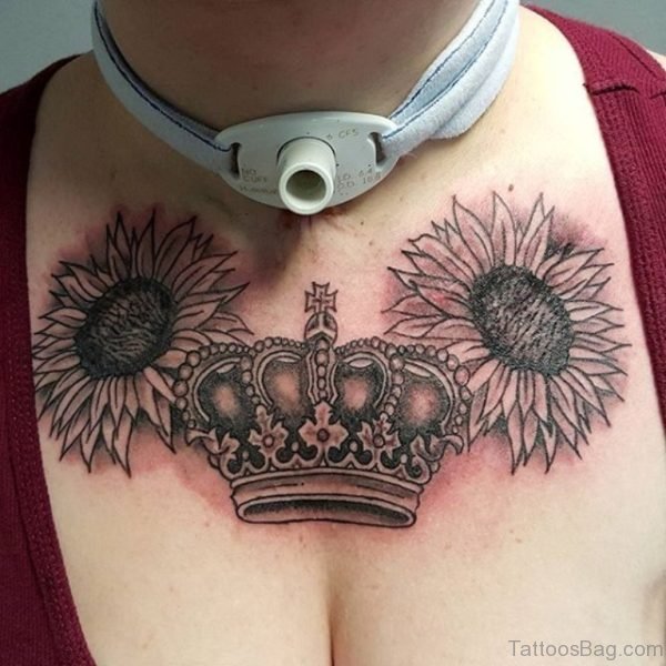 Sunflower Crown Tattoo