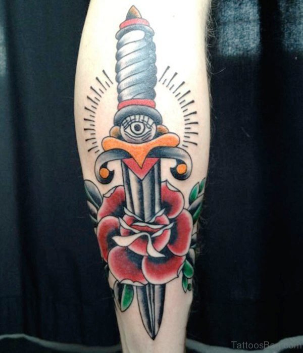 Superb Dagger Eye Tattoo On Arm