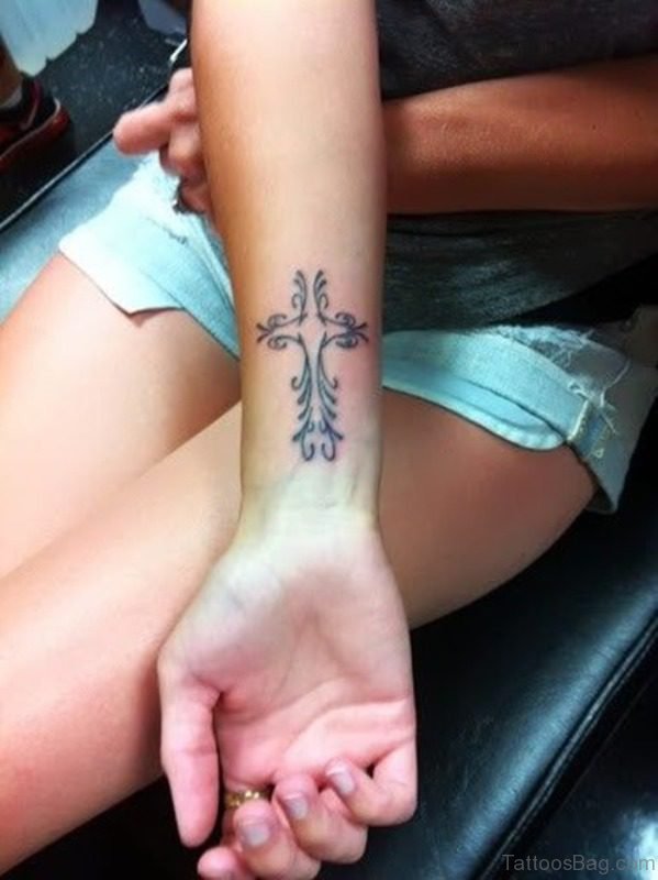 Superb Designed Cross Tattoo