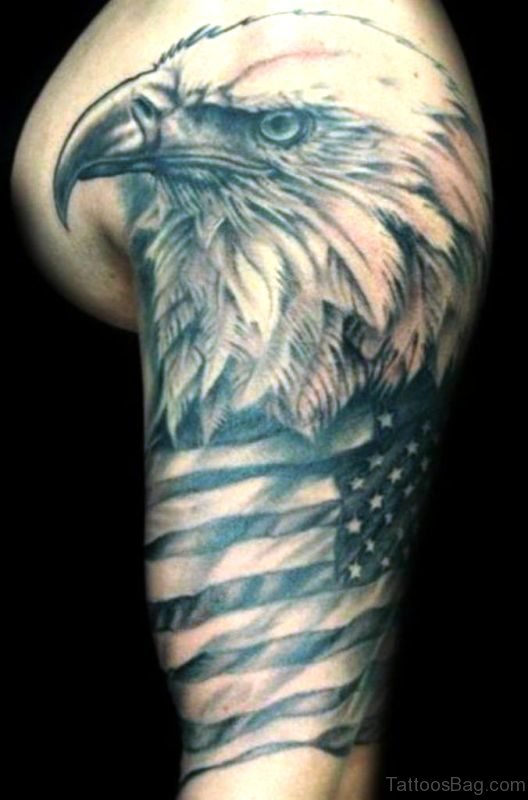 Sweet American Eagle Shoulder Tattoo