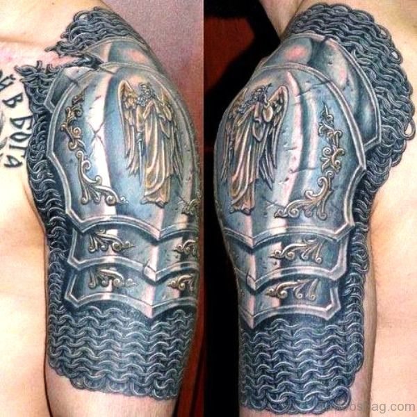 Sweet Armour Shoulder Tattoo Design