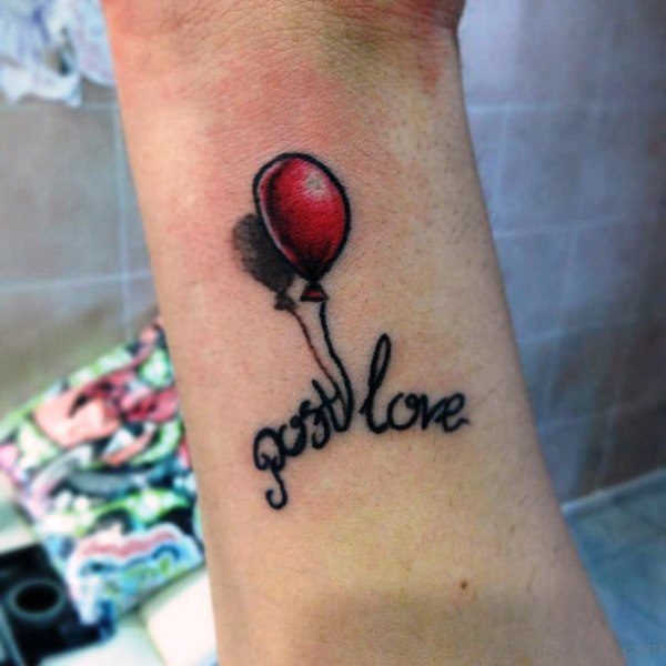 Sweet Balloon Tattoo On Wrist 