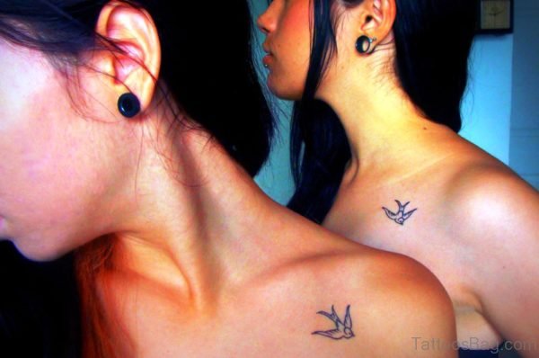 Sweet Bird Tattoo Design On Left Shoulder