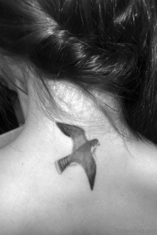 Sweet Bird Tattoo On Neck