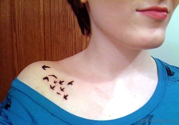 Sweet Birds Tattoo On Front Shoulder