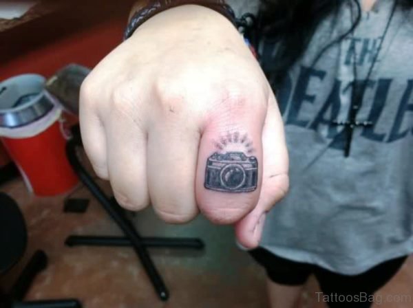 Sweet Camera Finger Tattoo