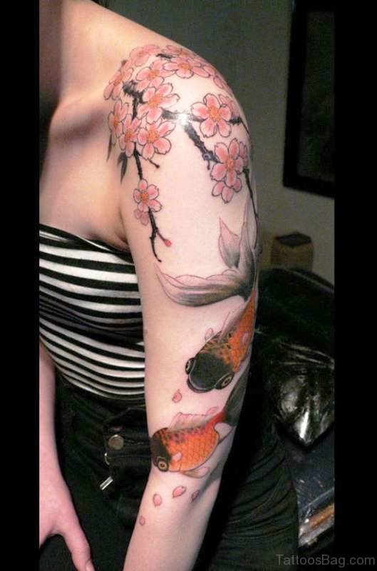 Sweet Cherry Blossom Tattoo Design 