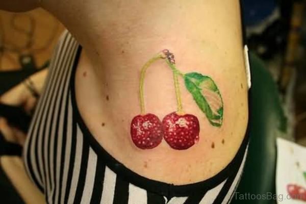 Sweet Cherry Neck Tattoo