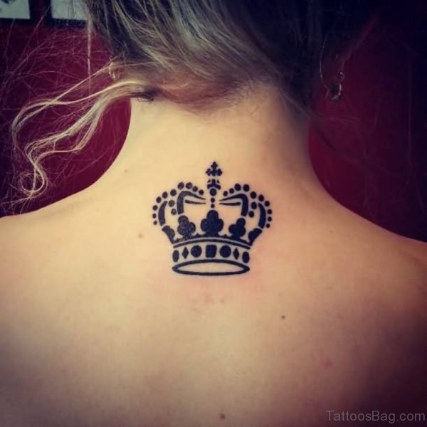 Sweet Crown Neck Back Tattoo