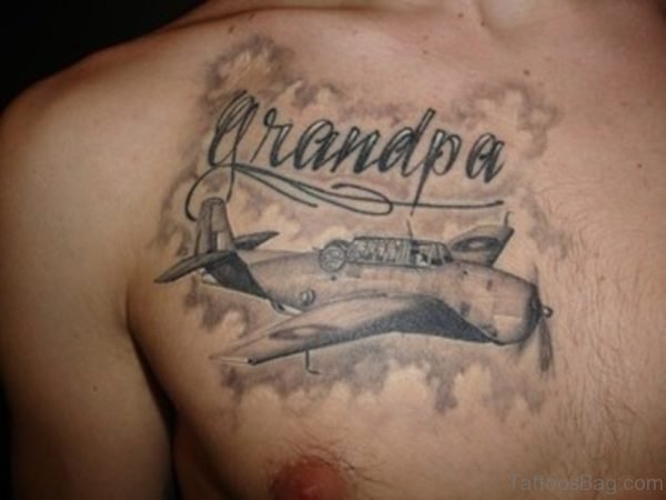 Sweet Grandpa Tattoo On Front Shoulder