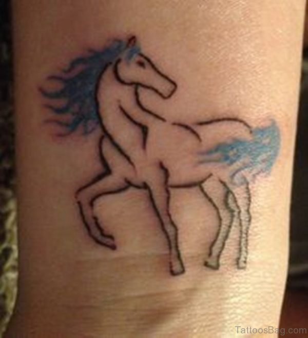 Sweet Horse Tattoo On Wrist