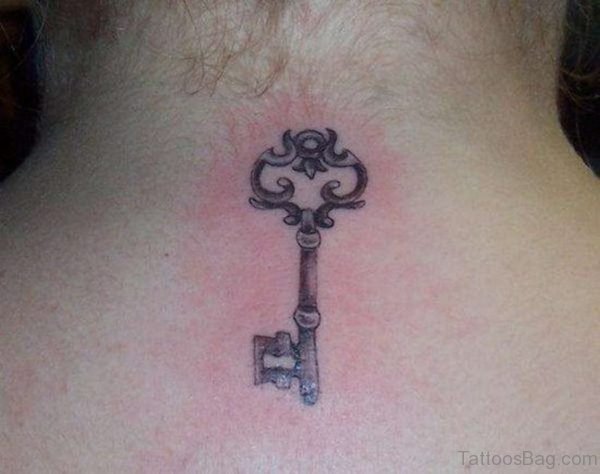 Sweet Key Tattoo On Neck