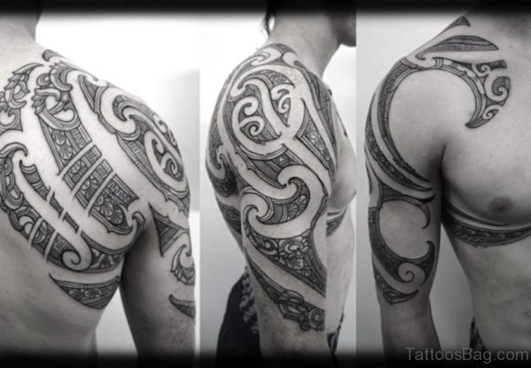 Sweet Maori Shoulder Tattoo Design 