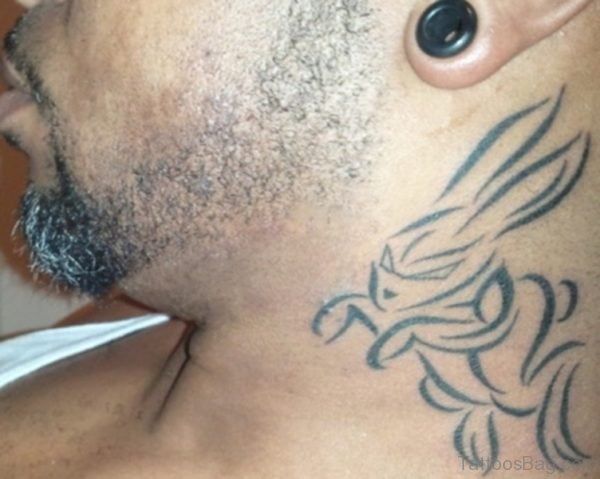 Sweet Tribal Rabbit Neck Tattoo