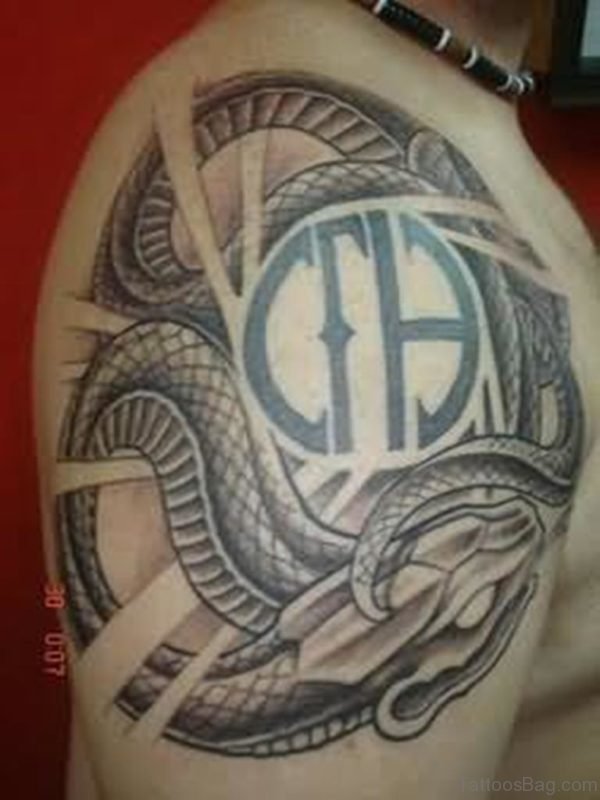 Symbol And Snake Tattoo