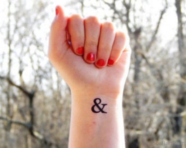 Temporary Ampersand Wrist Tattoo