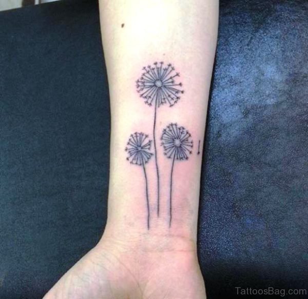 Three Dandelion Wrist Tattoo