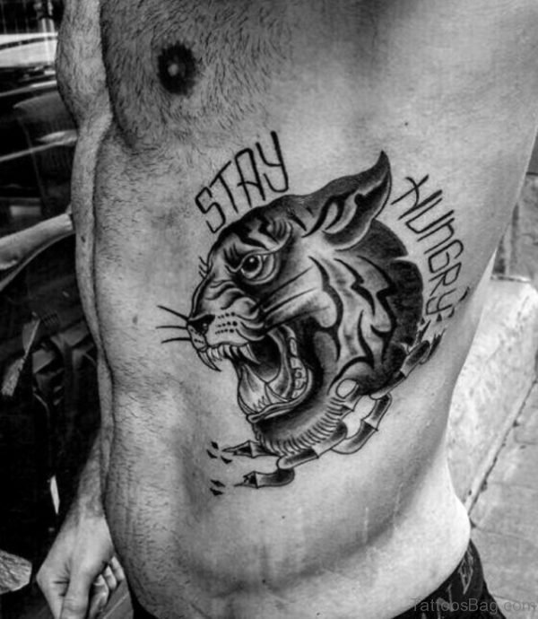 Tigers Tattoo For Men On Rib