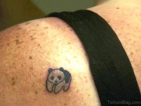 Tinny Panda Shoulder Tattoo Design