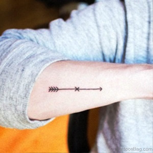 Tiny Arrow Tattoo On Arm