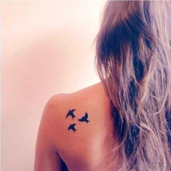 Tiny Birds Tattoo On Shoulder