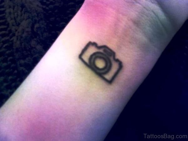 Tiny Camera Wrist Tattoo