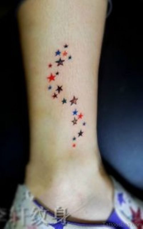 Tiny Colored Stars Tattoo