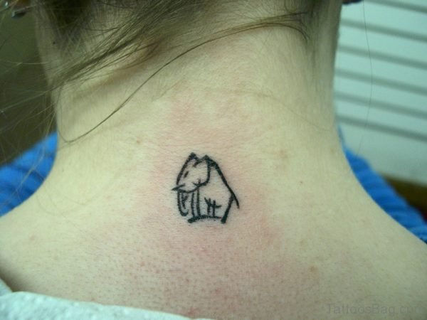 Tiny Elephant Tattoo On Shoulder