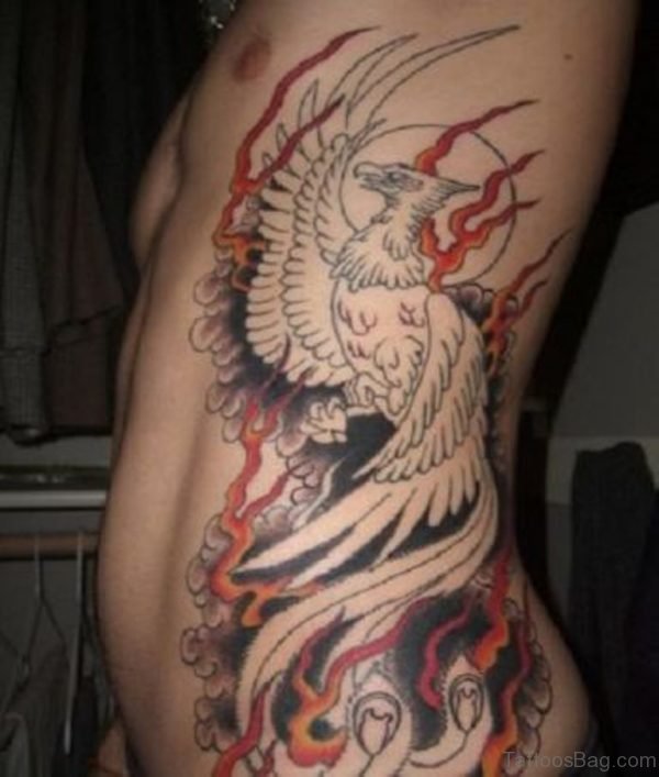 Trendy Eagle Tattoo On Rib