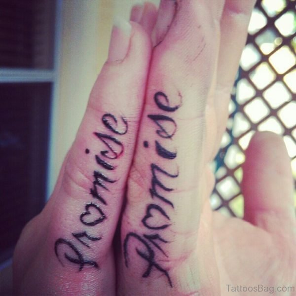 Trendy Promise Fingers Tattoo