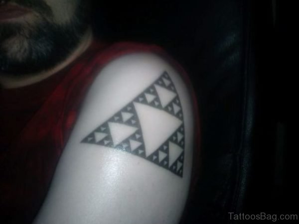 Triangle Tattoo On Left Shoulder