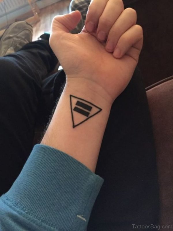 Triangle With Equal Sign Tattoo