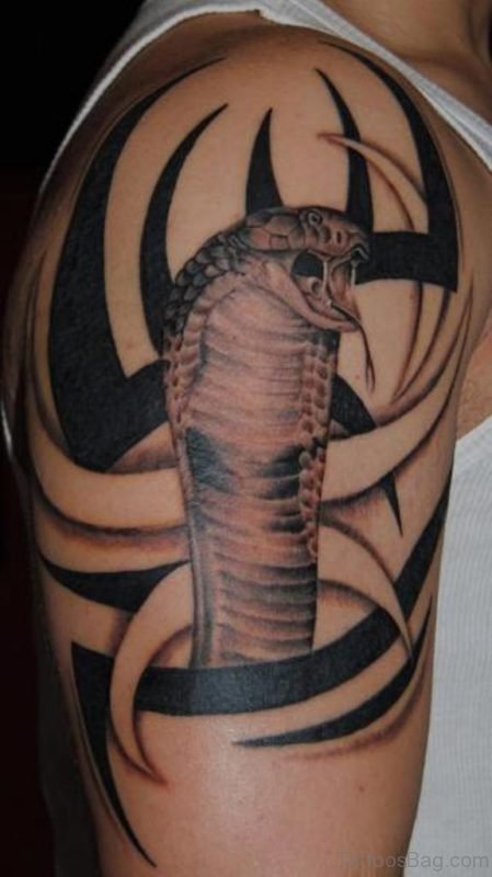 Tribal And Snake Tattoo