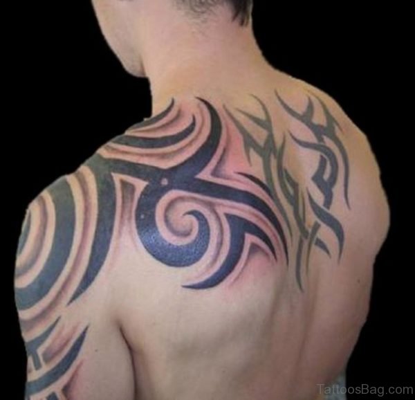 Tribal Back Shoulder Tattoo