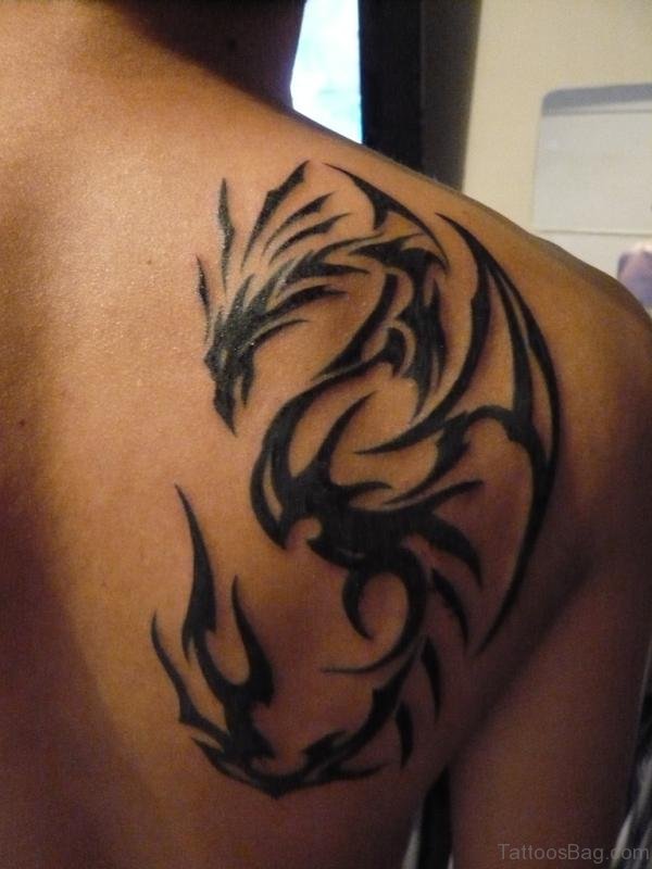 Tribal Black Phoenix Tattoo Design