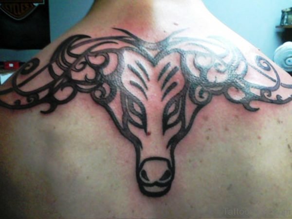 Tribal Bull Tattoo On Back