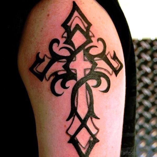 Tribal Celtic Cross Tattoo