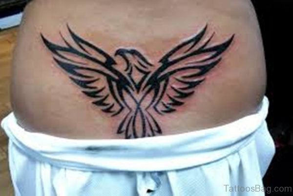Tribal Eagle Tattoo On Lower Back 