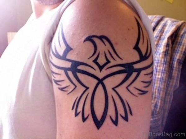 Tribal Flying Bird Tattoo