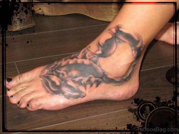 Tribal Foot Scorpion Tattoo