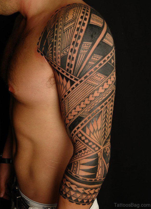 Tribal Full Sleeve Shoulder Tattoo