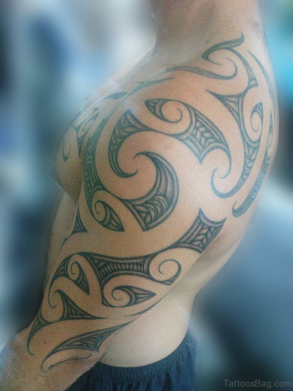 Tribal Half Sleeves Designer Shoulder Tattoo