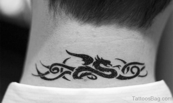 Tribal Hawaiian Neck Tattoo Design