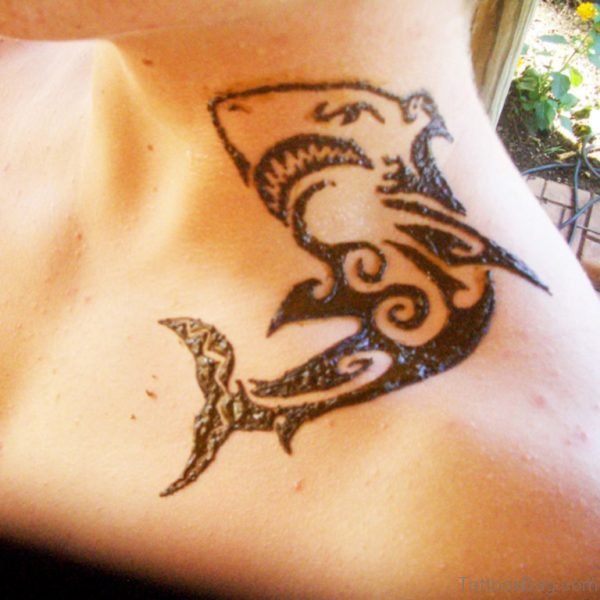 Tribal Henna Fish Tattoo