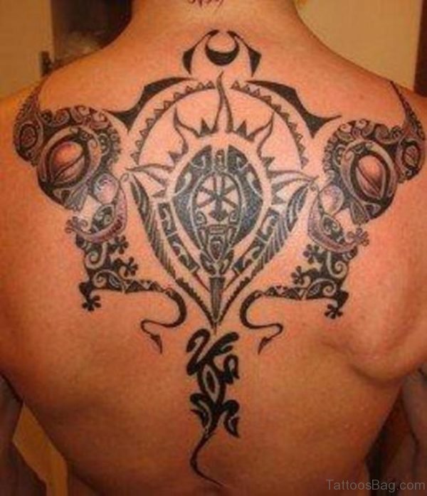 Tribal Tattoo Design On Back BT1143