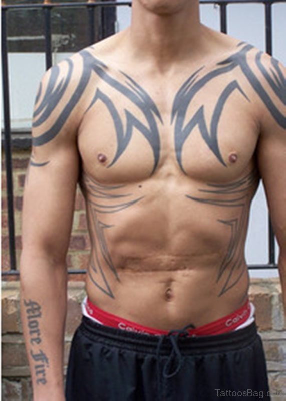 Tribal Tattoo For Men On Chest