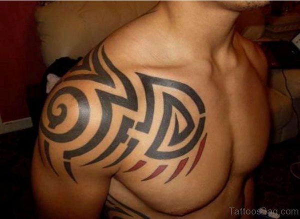 Men Tribal Chest Tattoo Designs